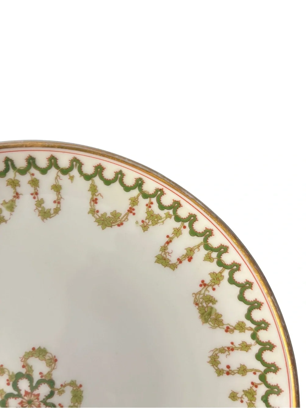 Antique Haviland Limoges Schleiger 579 7.5” Salad Plate Green Red Gold